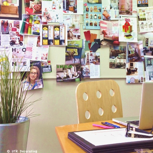 DIY bulletin board from four repurposed corkboards